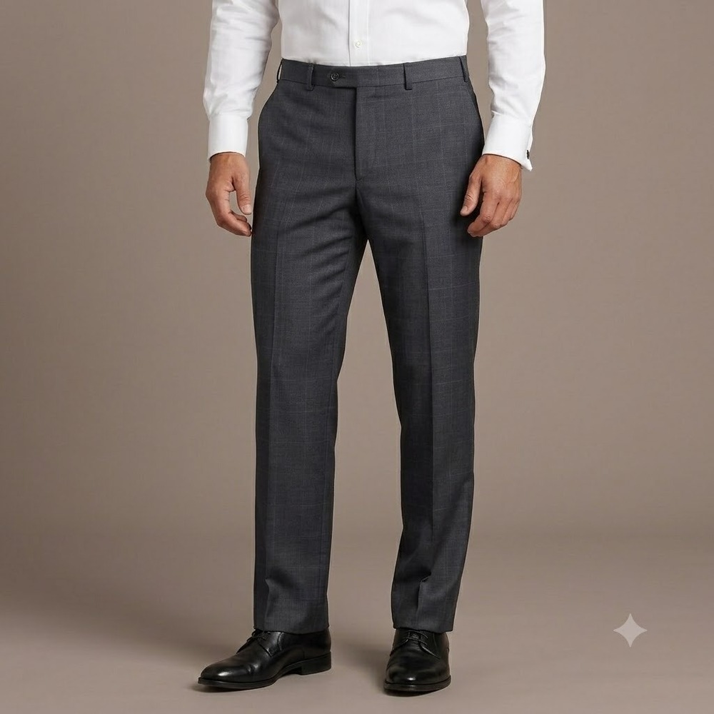 Lauren Ralph Lauren Men's 40x30 Dress Pants 100% Wool Grey Natural Stretch